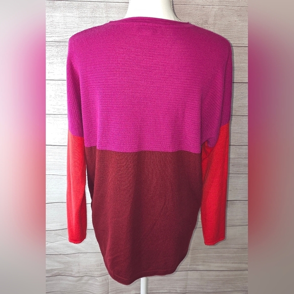Coldwater Creek Color Block Wool Blend Sweater Size Large - Picture 2 of 4